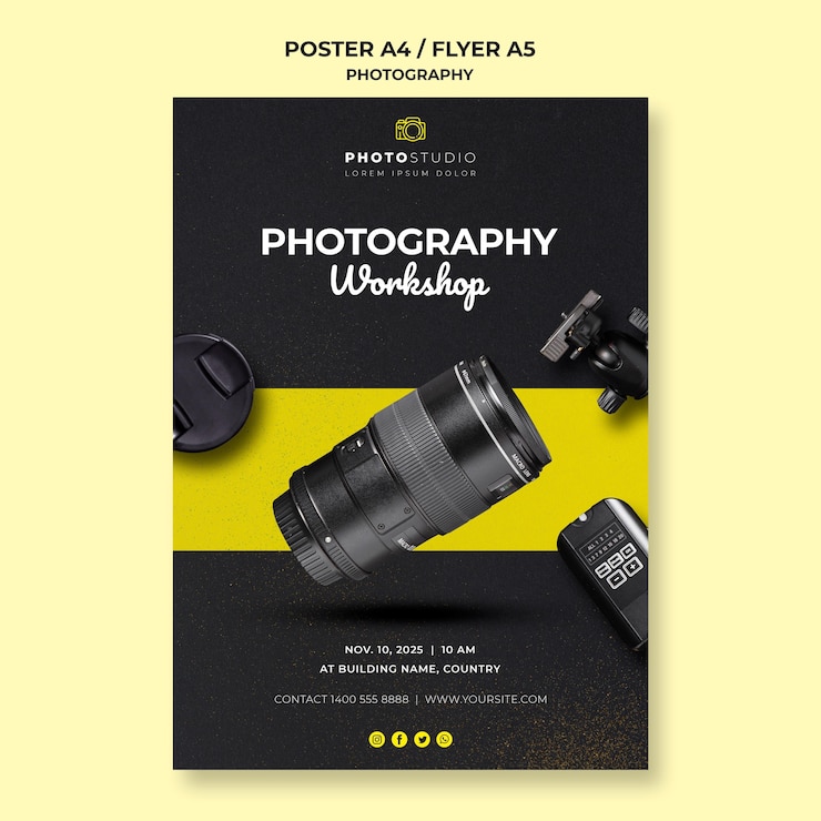 Kostenlose PSD fotoworkshop flyer vorlage