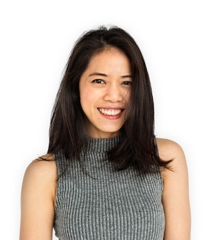 Frauen-erwachsenes asiatisches lächeln-glückliches konzept
