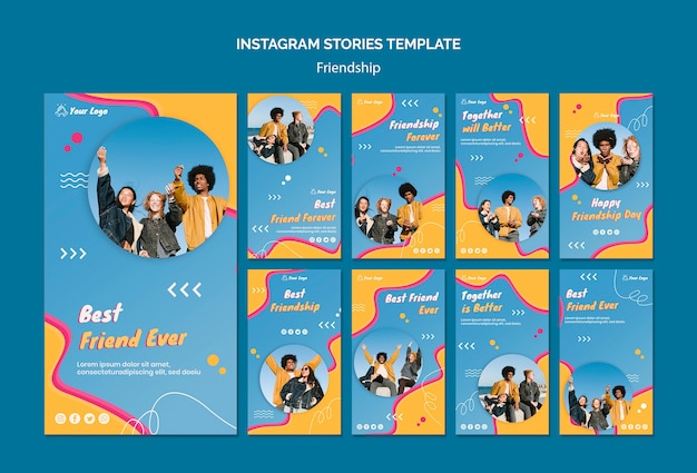Freundschaftskonzept Instagram Geschichten Vorlage