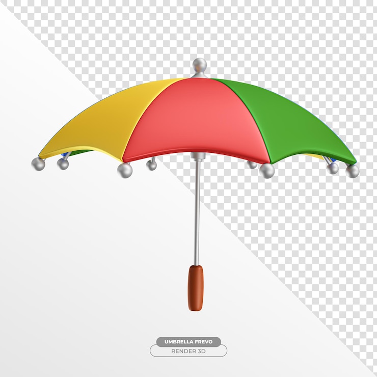 Kostenlose PSD frevo-schirm in 3d-rendering von tanz aus brasilien pernambuco auf transparentem hintergrund