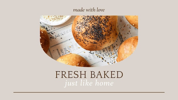 Frisch gebackene PSD-Präsentationsvorlage für Bäckerei- und Café-Marketing