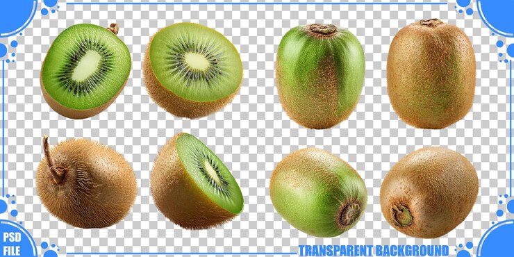Kostenlose PSD frische kiwi-früchte auf durchsichtigem hintergrund