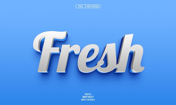 Kostenlose PSD frischer bearbeitbarer 3d-texteffekt
