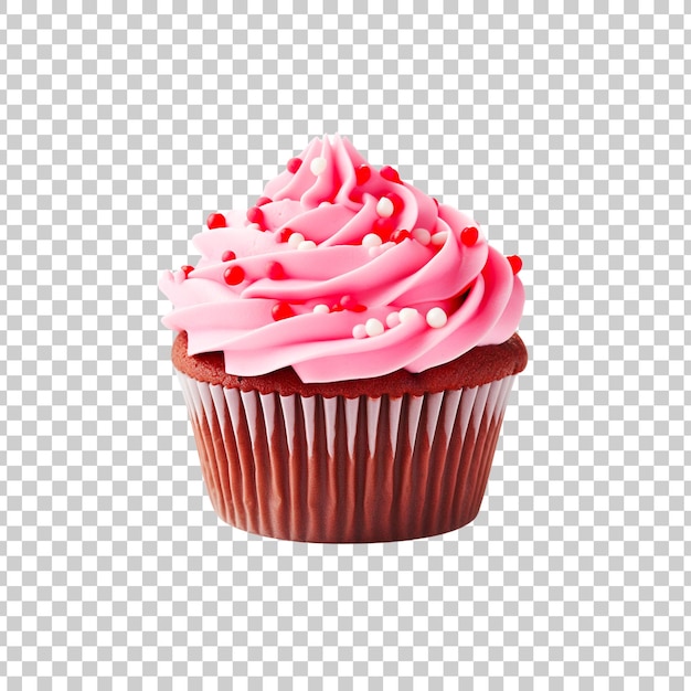 Frischer, lecker cupcake auf einem durchsichtigen hintergrund