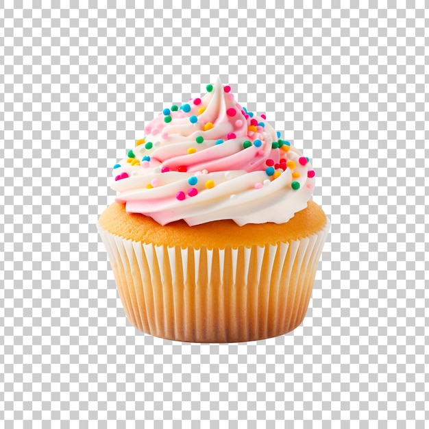 Kostenlose PSD frischer, lecker cupcake auf einem durchsichtigen hintergrund