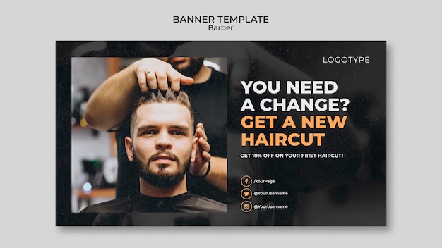 Kostenlose PSD friseur banner vorlage