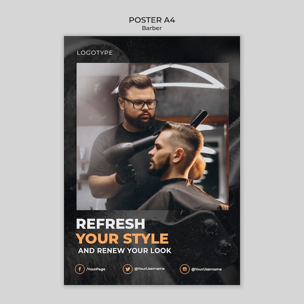 Kostenlose PSD friseur poster vorlage