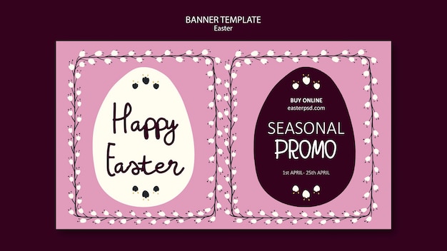 Kostenlose PSD frohe ostern saisonale promo banner