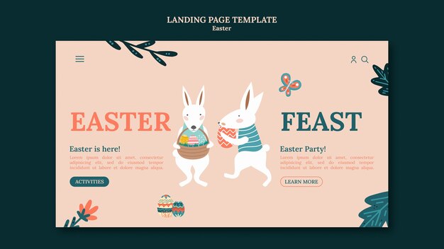 Frohe Ostern-Vorlage im flachen Design
