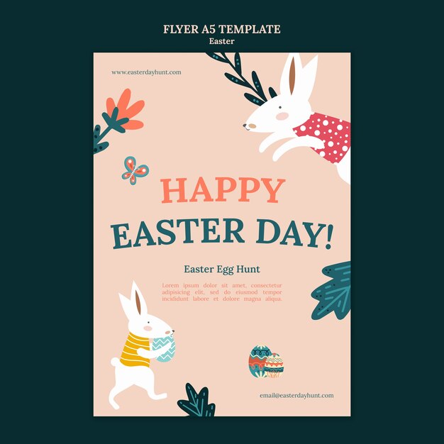 Frohe Ostern-Vorlage im flachen Design