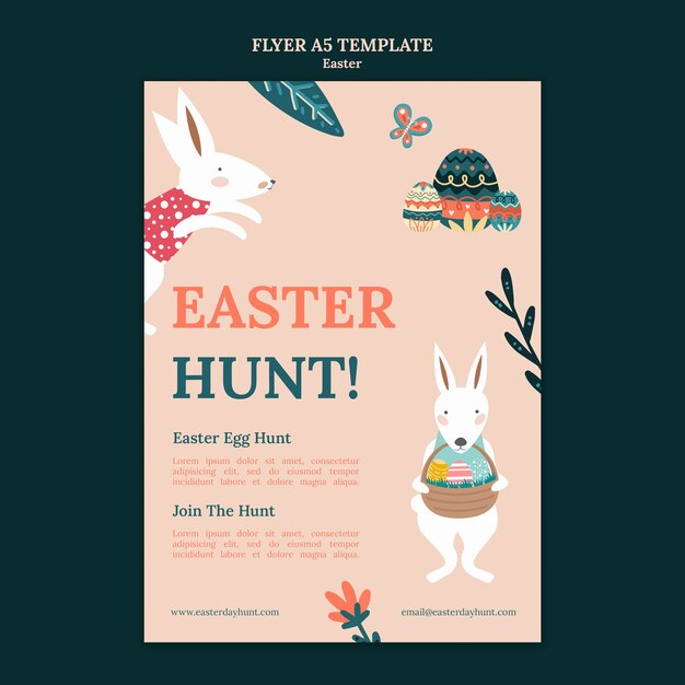 Frohe Ostern-Vorlage im flachen Design