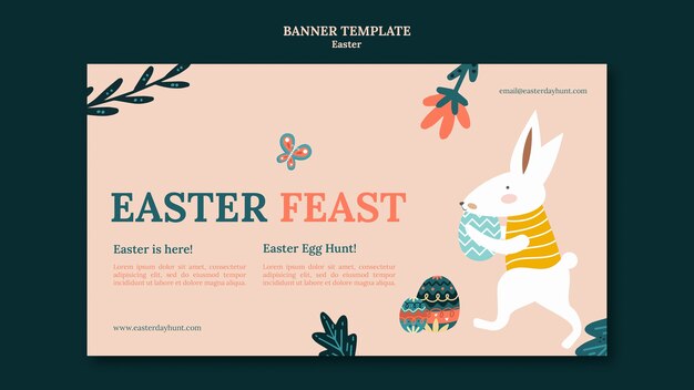 Frohe Ostern-Vorlage im flachen Design