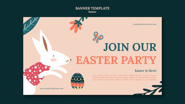 Frohe Ostern-Vorlage im flachen Design