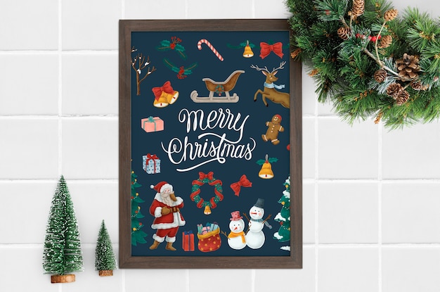 Frohe Weihnachten Poster in einem Frame-Modell