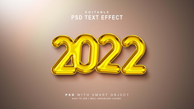 Kostenlose PSD frohes neues jahr 2020 gold texteffekt