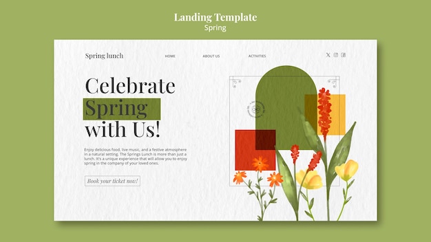 Kostenlose PSD frühlings-landingpage-vorlage