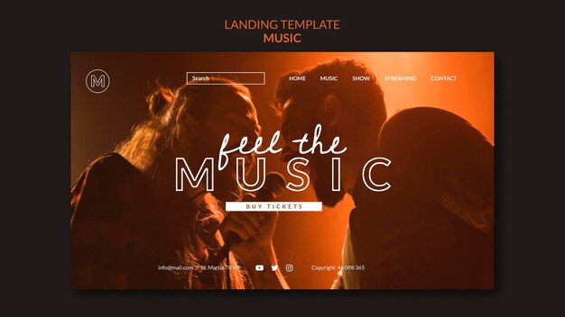 Fühlen Sie die Musik-Landingpage-Vorlage