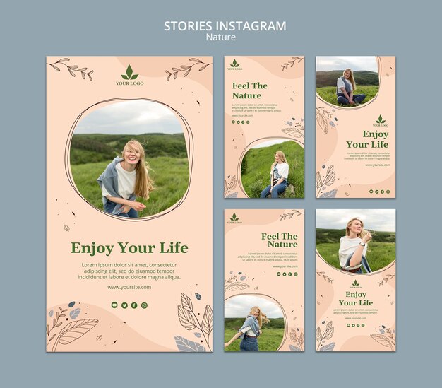 Fühlen Sie die Natur Instagram Geschichten Vorlage