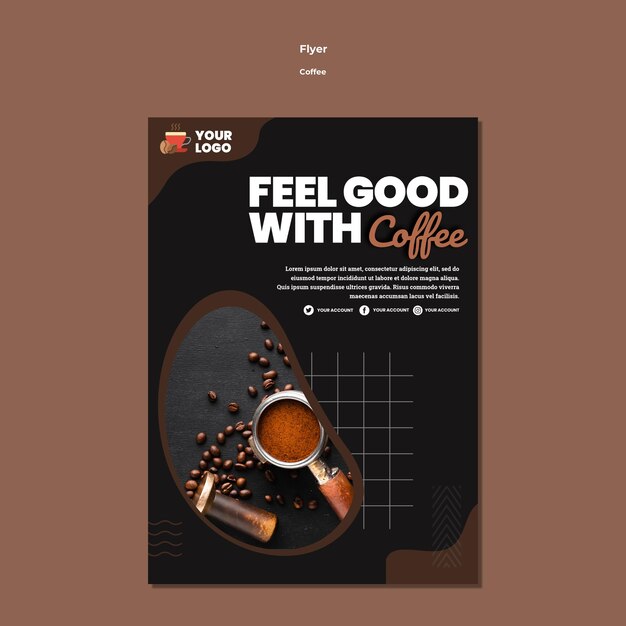 Fühlen Sie sich gut mit Kaffee Flyer Vorlage