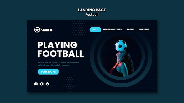 Kostenlose PSD fußball-landingpage