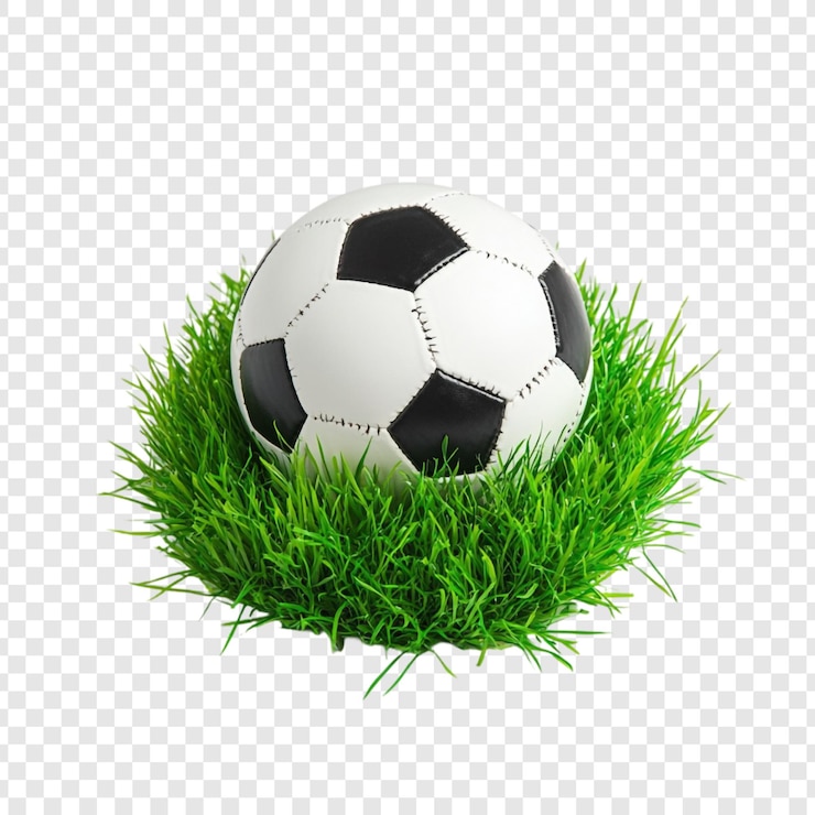 Kostenlose PSD fußballball im üppig grünen gras