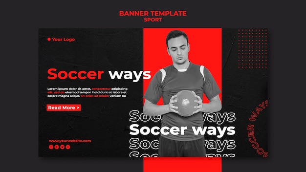 Fußballspieler banner vorlage