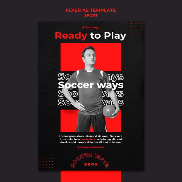 Fußballspieler Flyer Vorlage