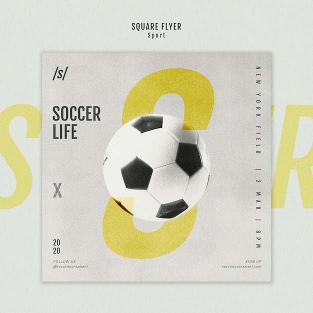 Fußballspielerin Quadrat Flyer Vorlage