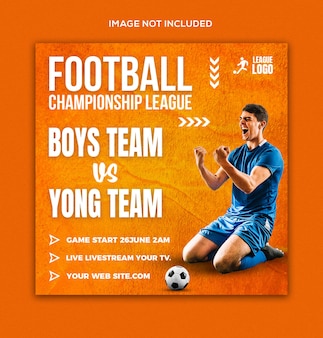 Fußballsport-flyer-social-media-post und instagram-post-vorlage