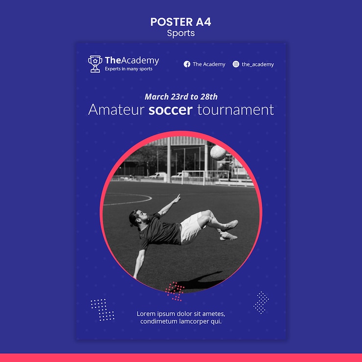 Kostenlose PSD fußballturnierplakatschablone