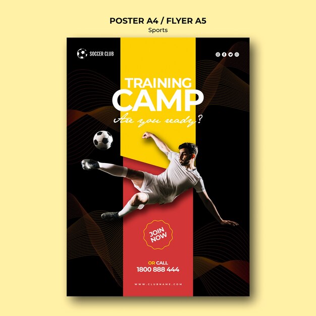 Fußballverein Trainingslager Plakat