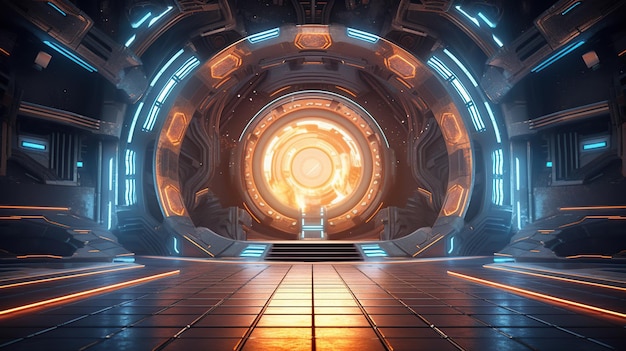 Futuristische Bühnenkulisse, generative KI