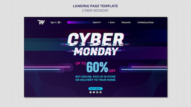 Kostenlose PSD futuristische cyber monday-webvorlage