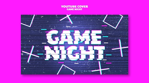 Kostenlose PSD game-night-youtube-cover-vorlage