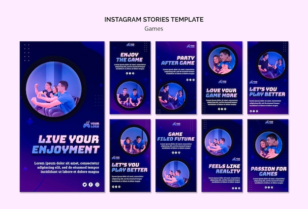 Kostenlose PSD game spot instagram geschichten vorlage