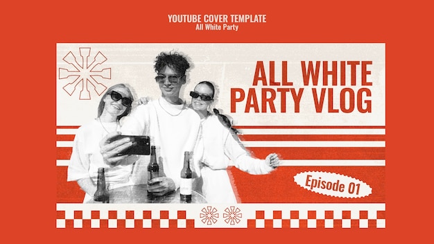 Ganz weiße Party-YouTube-Cover-Vorlage