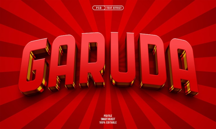 Kostenlose PSD garuda 3d bearbeitbarer texteffekt