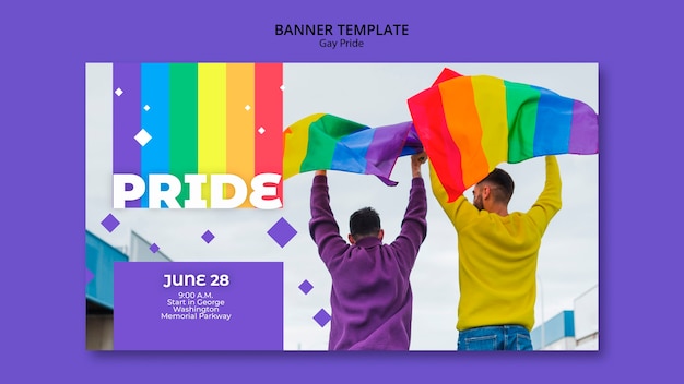 Kostenlose PSD gay prinde konzept banner vorlage