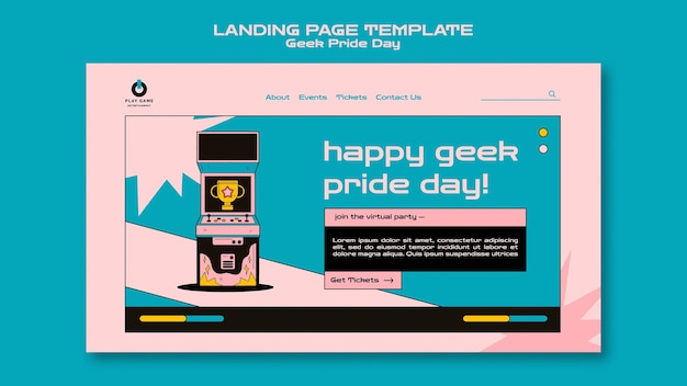 Kostenlose PSD geek pride day web-vorlage