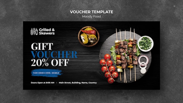 Gegrilltes Steak Und Gemuse Restaurant Gutschein Vorlage Kostenlose Psd Datei