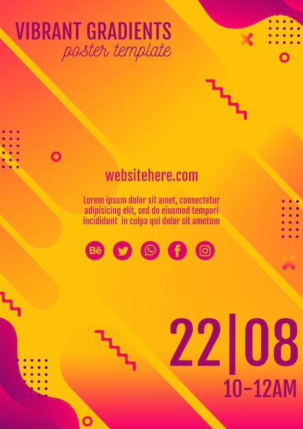 Gelbe Plakatschablone des Musikfestivals