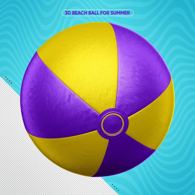 gelber Strandball mit Violett