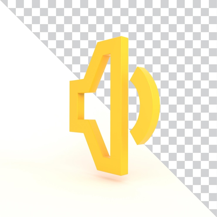 Kostenlose PSD gelbes 3d-sprecher-symbol