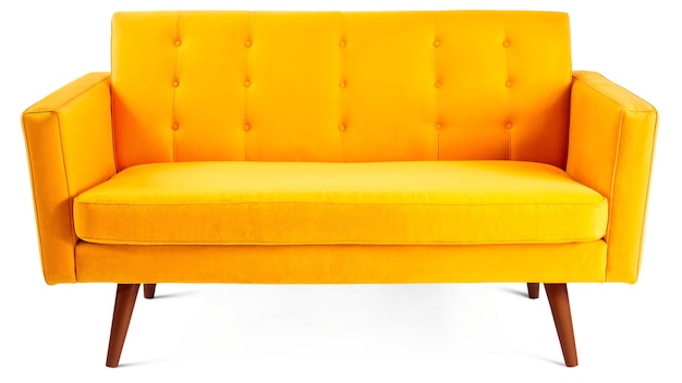 Gelbes Sofa isoliert