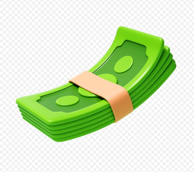 Geldstapel mit Band-Symbol 3D-Illustration