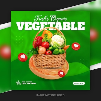 Gemüse- und obstlieferung social-media-instagram-postvorlage