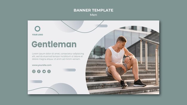 Gentleman macht Sport im Freien Banner Vorlage