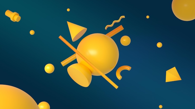 Kostenlose PSD geometrische figuren in 3d-rendering