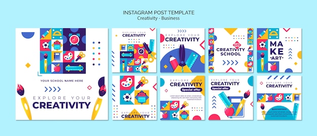 Geometrische kreativität business instagram-posts