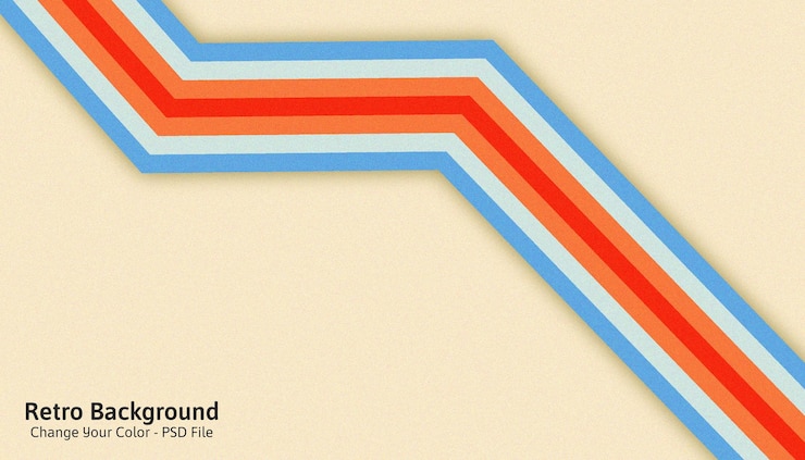 Kostenlose PSD geometrische vintage-farbhintergründe aus den 70er jahren bearbeitbare farbe